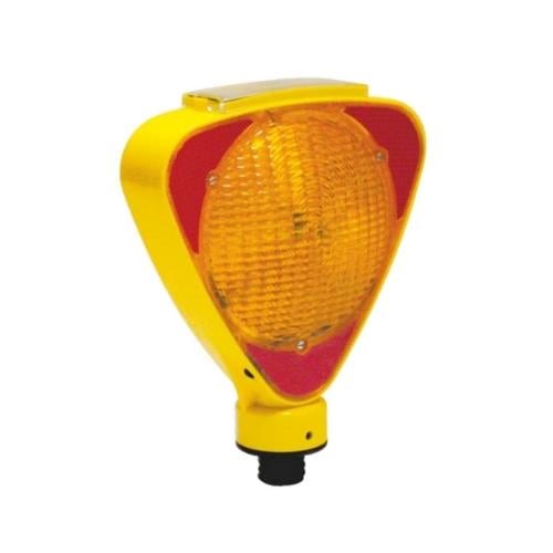 Solar Flaşörlü Üçgen LED Sarı Uyarı Lambası