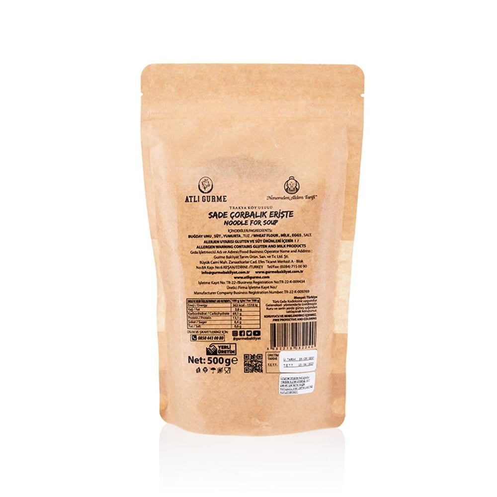Atlı Gurme Sade Çorbalık Erişte 500 gr