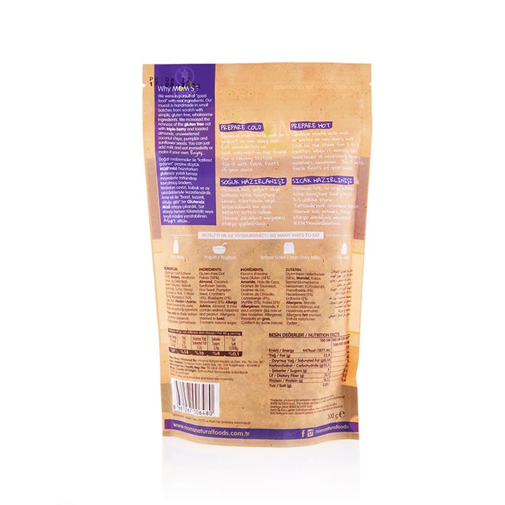 Moms Glutensiz Müsli Yaban Mersini 300 gr
