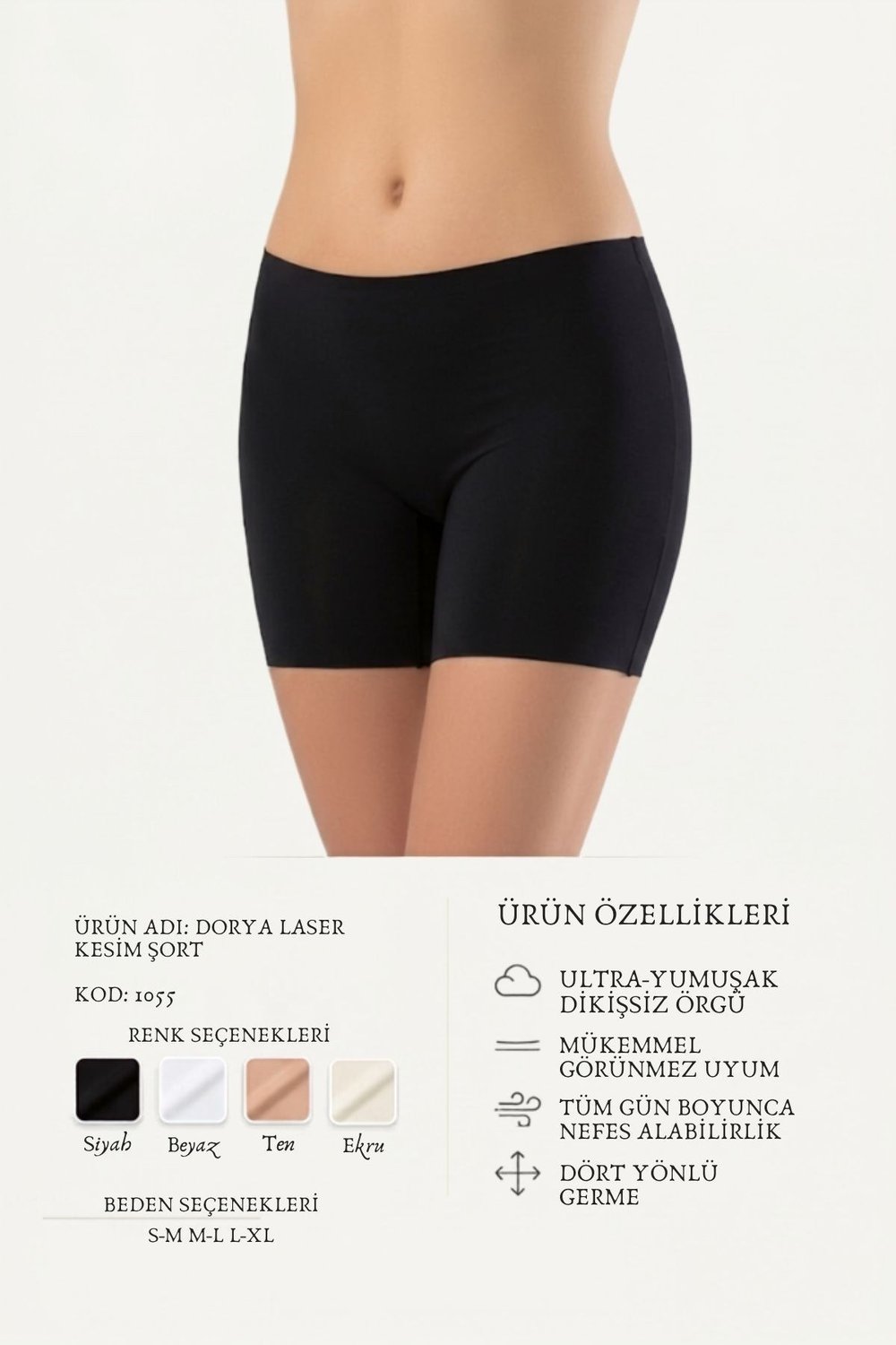 LAZER KESİM BOXER KADIN 1055