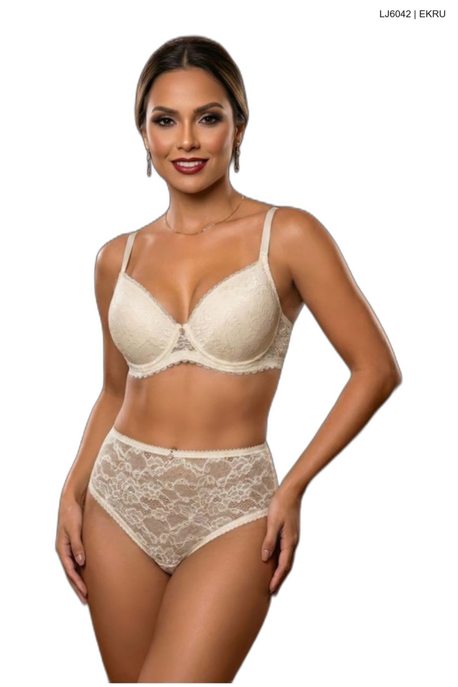 Le Jardin 6042 Kadın Dantelli Push Up Dolgulu B Cup Sütyen Takım