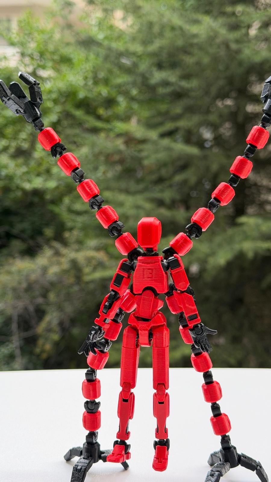 Lucky 13 Aksiyon Figürü Robot Oyuncak 13cm Mekanik Kollu Kırmızı