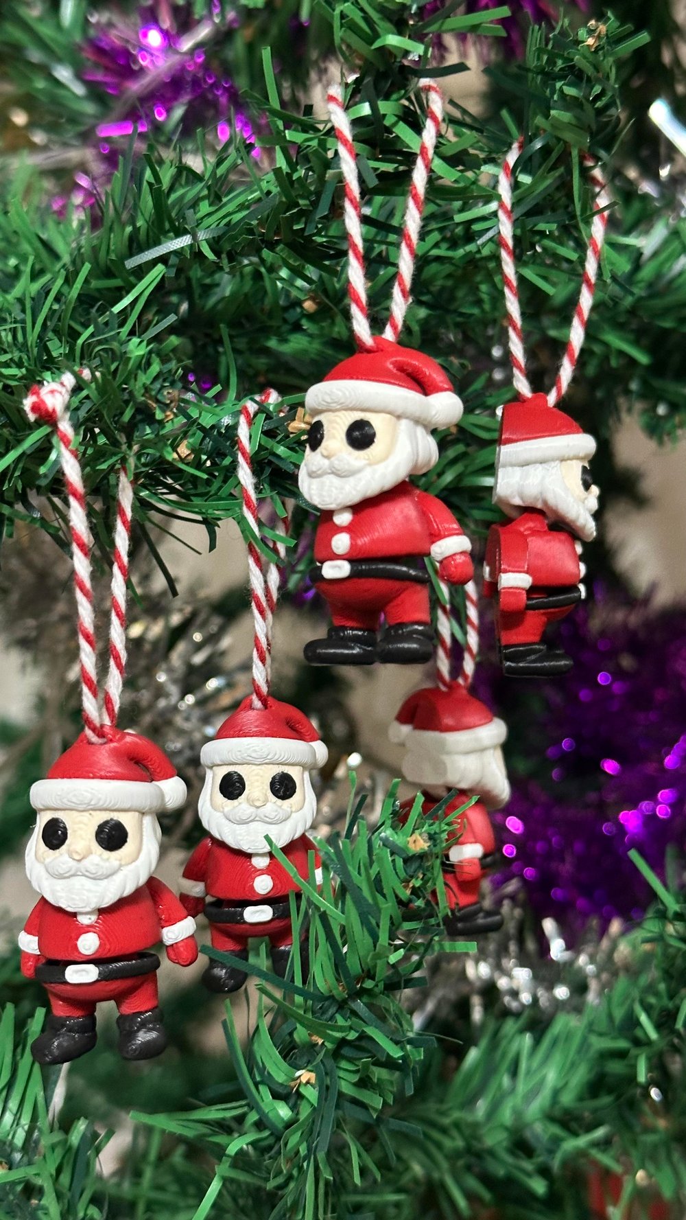 Yılbaşı Süsü 5 Adet Noel Baba Süs Paketi – Çam Ağacı Parti Dekoru