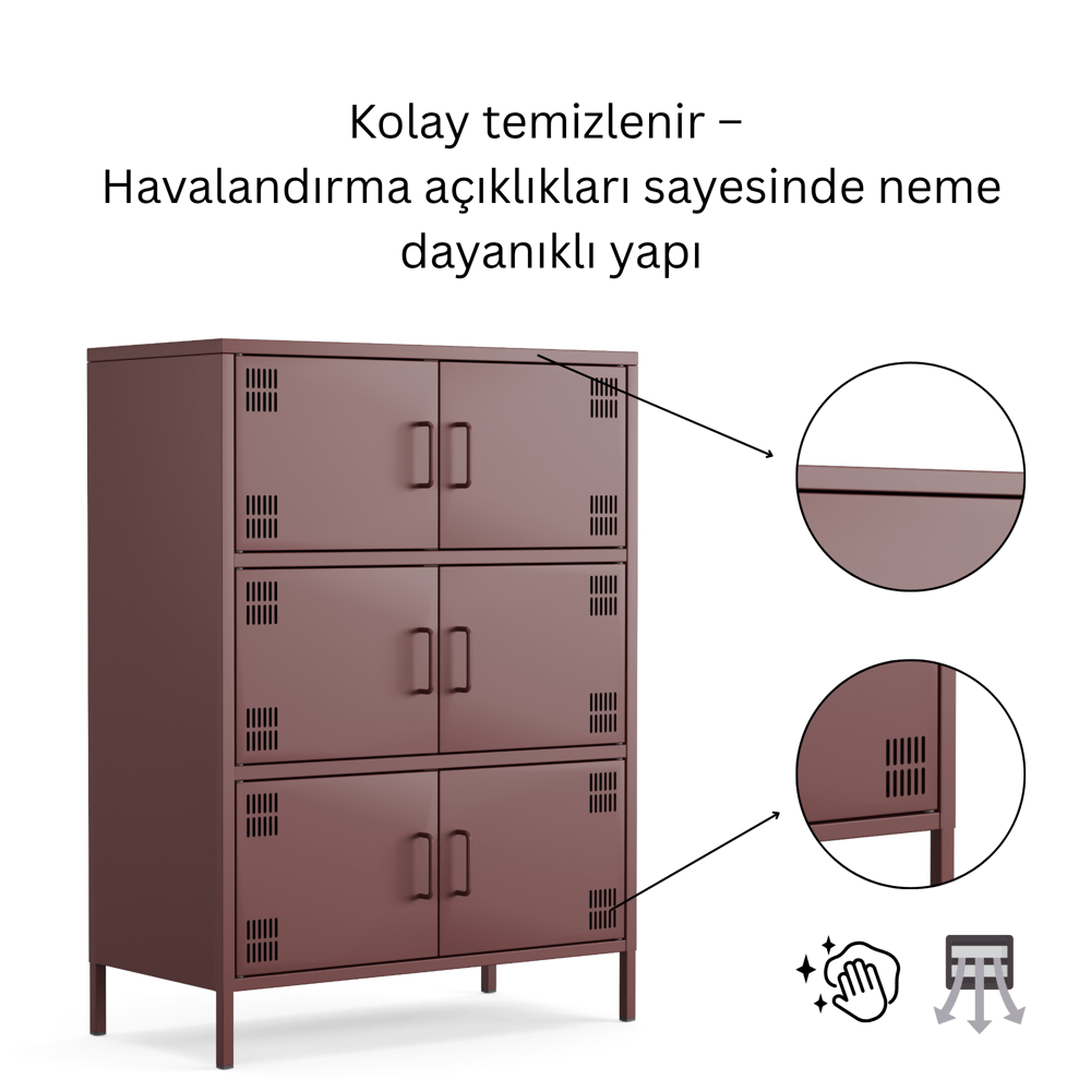 Pera Metal Çok Gözlü Dolap