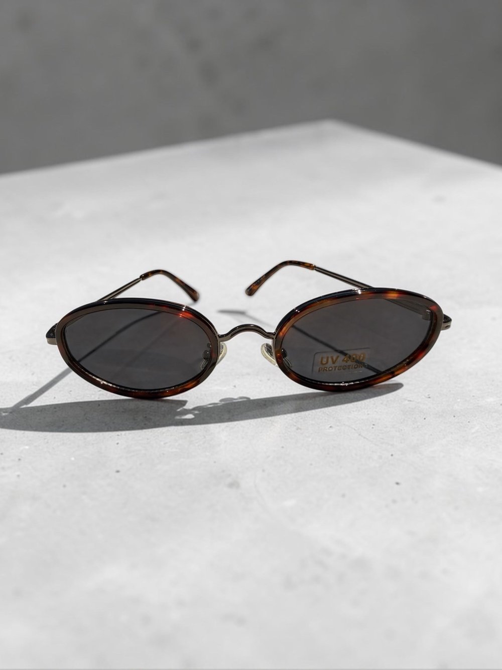 Retro Leopar Desen Çerçeve UV400 güneş gözlük