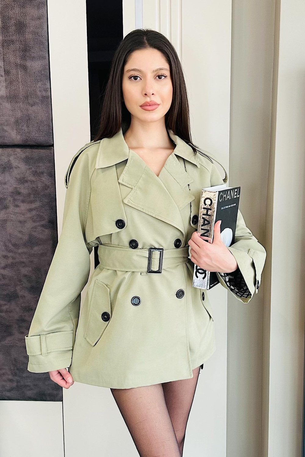 ELZEY EKOSE ASTARLI TRENCH-Yeşil