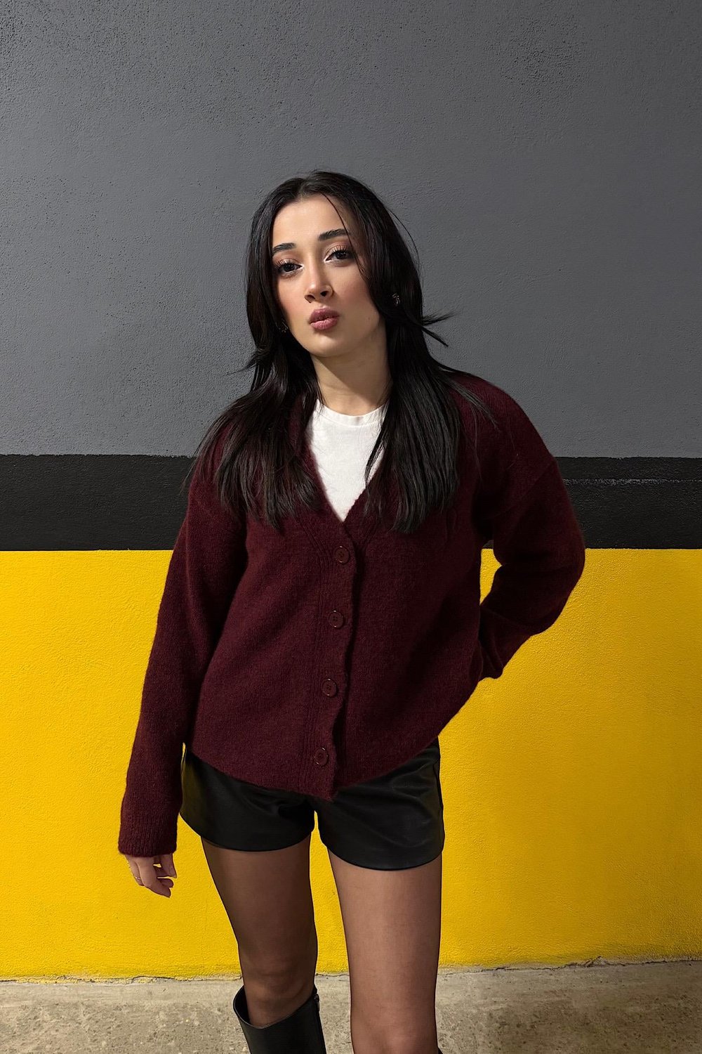KALP İŞLEME YUMUŞAK DOKULU HIRKA-Bordo