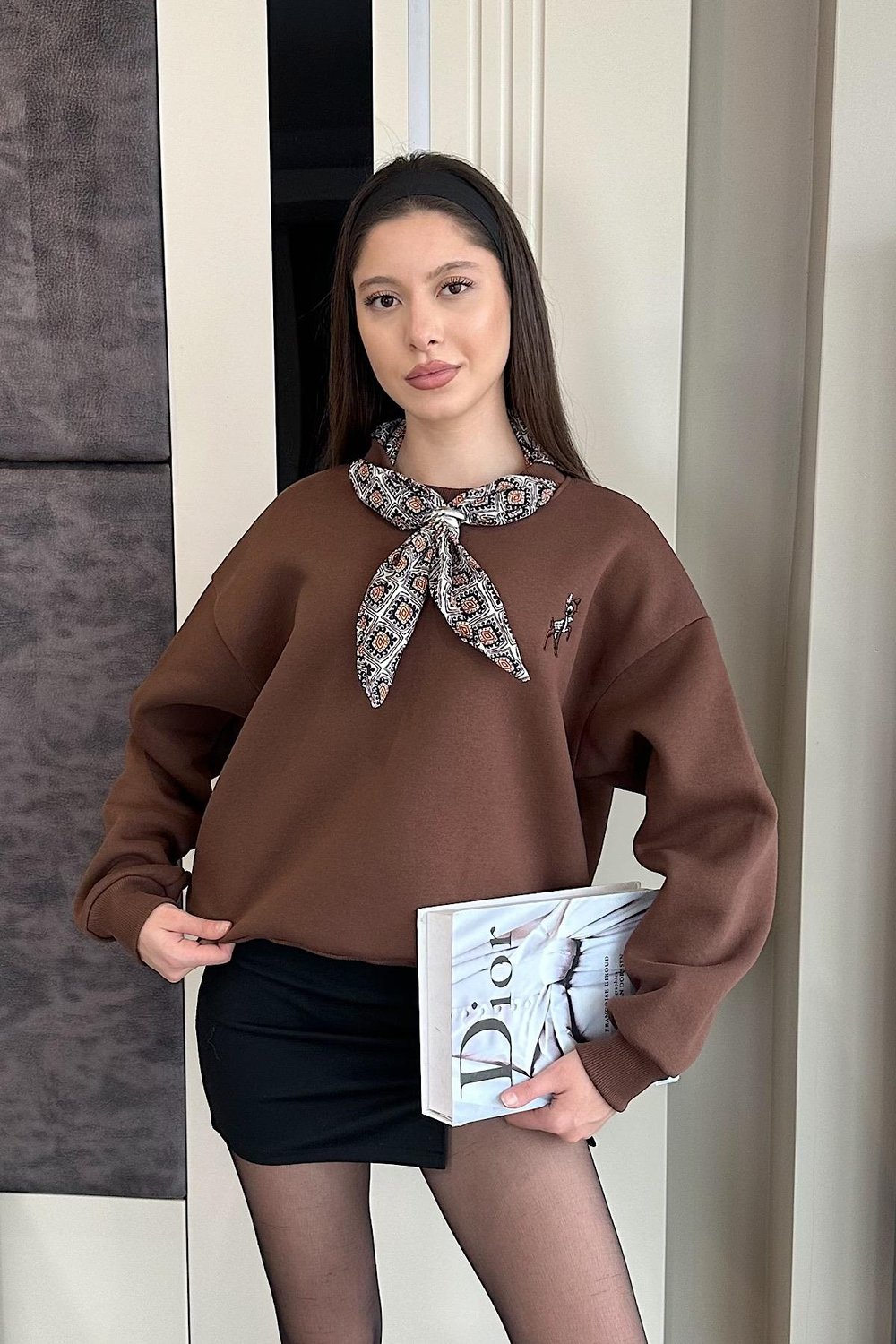LUVİEN FLARLI SWEAT-Kahve 
