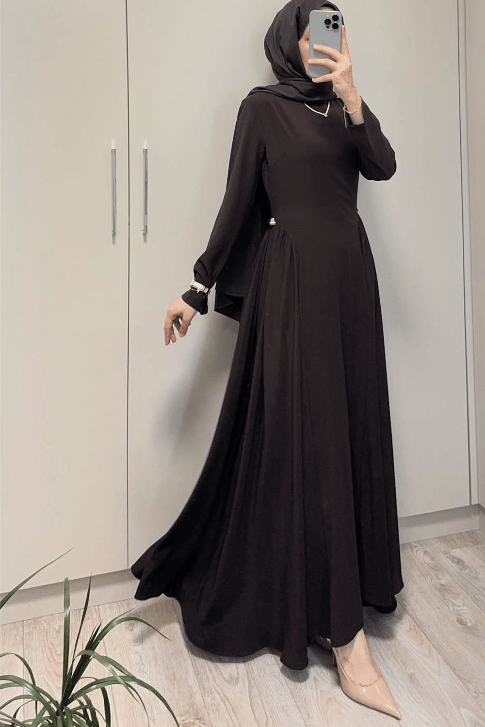 DİANA KAHVERENGİ ELBİSE