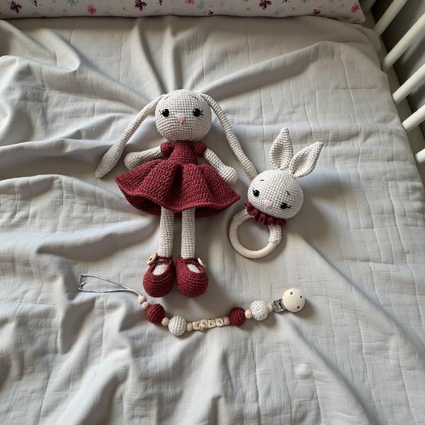 Amigurumi uzun kulaklı tavşan set