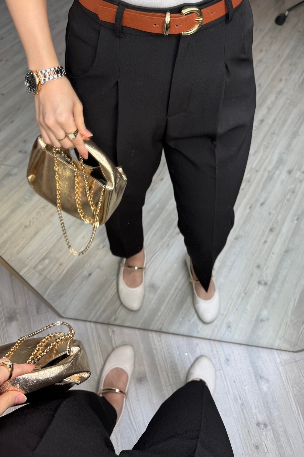 Zara Kemerli Basic Pantolon-Siyah