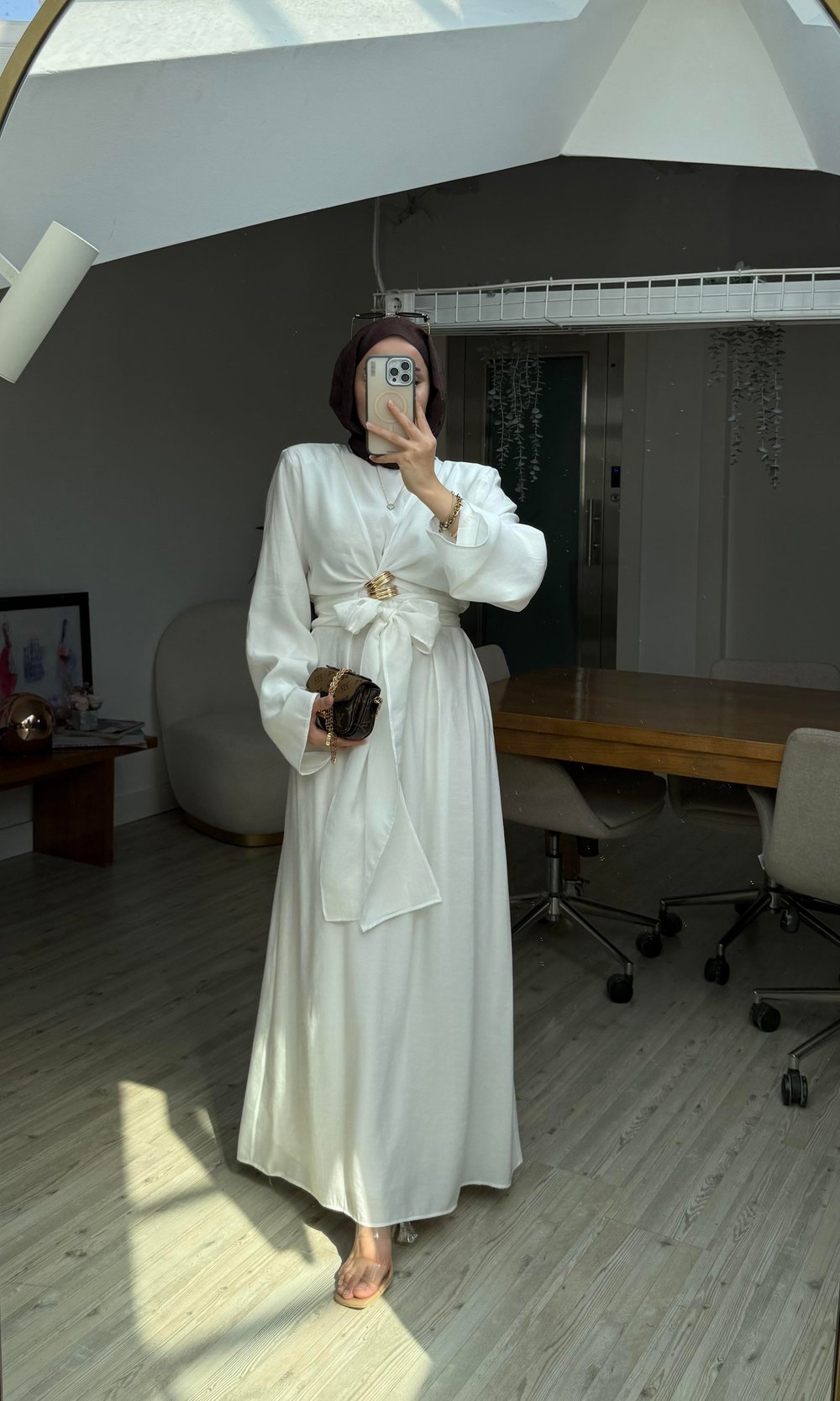 Lilyum Tasarım Elbise- Beyaz