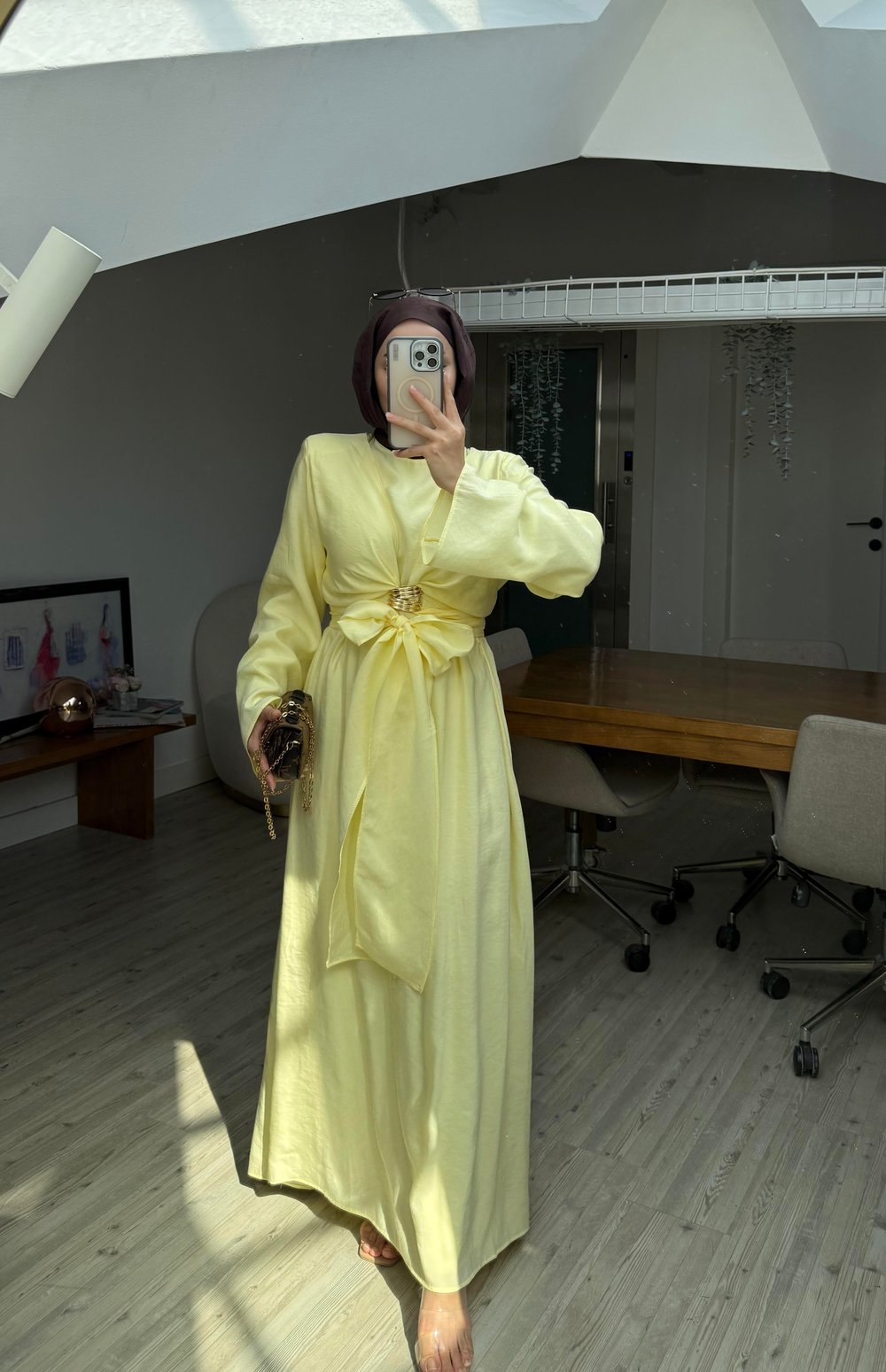 Lilyum Tasarım Elbise- Sarı