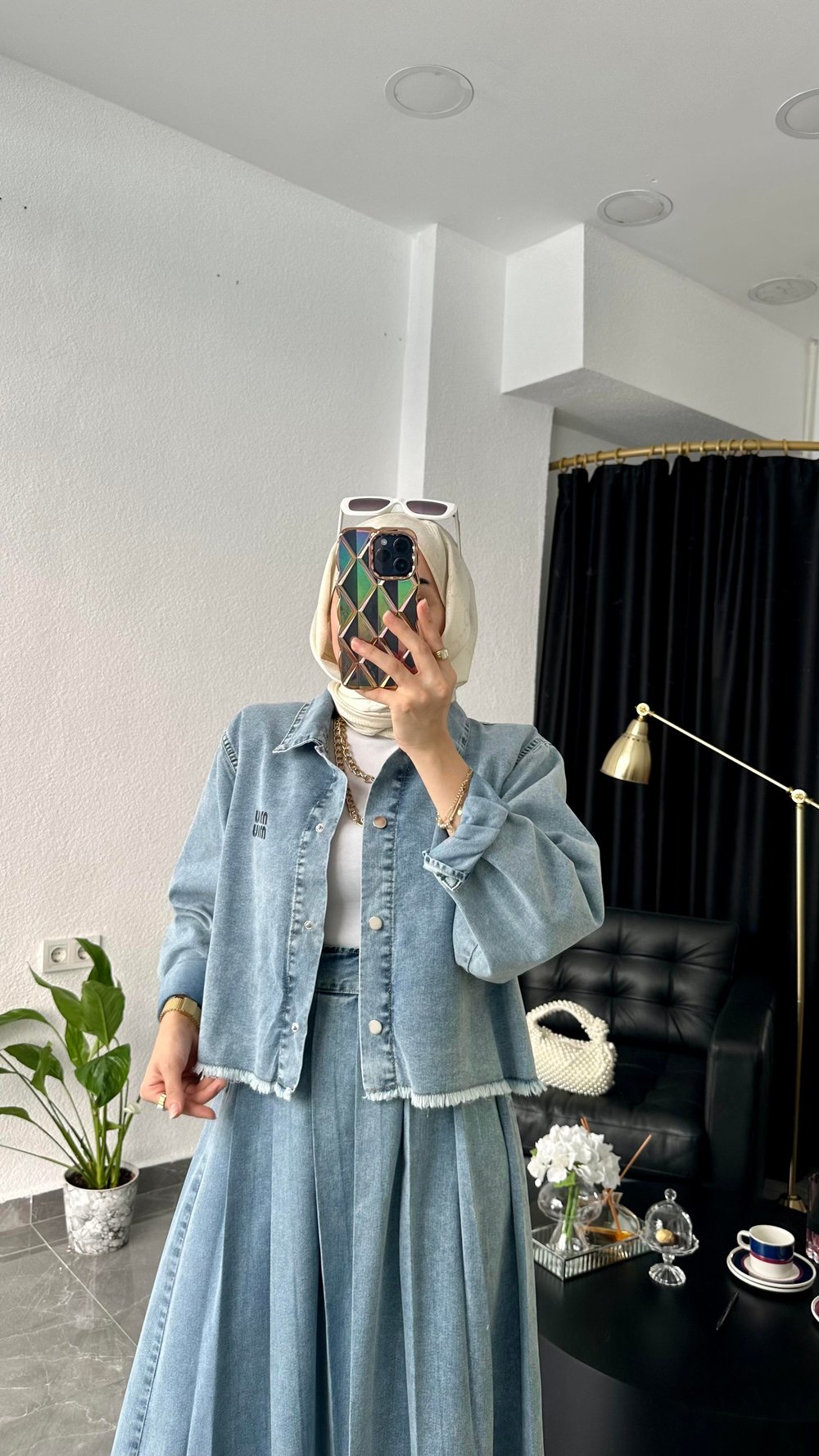 Mıu Mıu Denim Etekli Takım