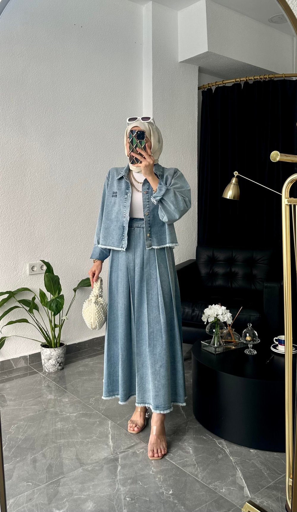 Mıu Mıu Denim Etekli Takım