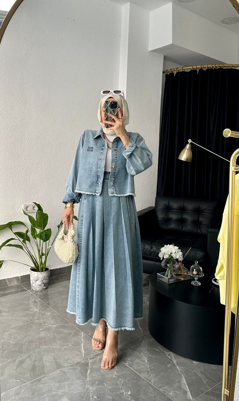 Mıu Mıu Denim Etekli Takım