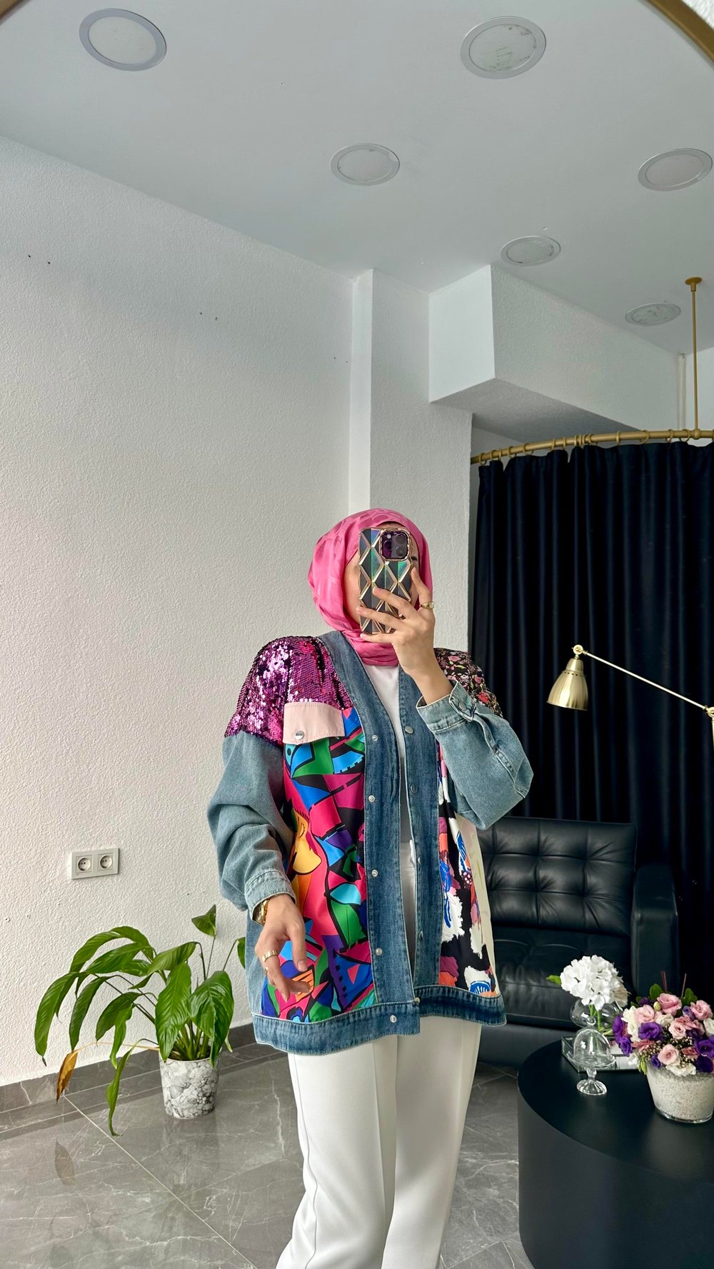 Özel Tasarım PulPayetli Denim Ceket 