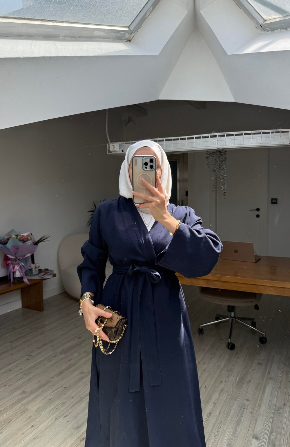 Pera İkili Tensel Kimono Takım - Lacivert