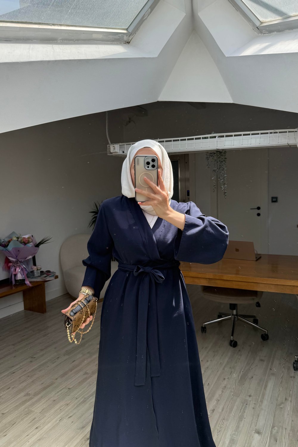 Pera İkili Tensel Kimono Takım - Lacivert