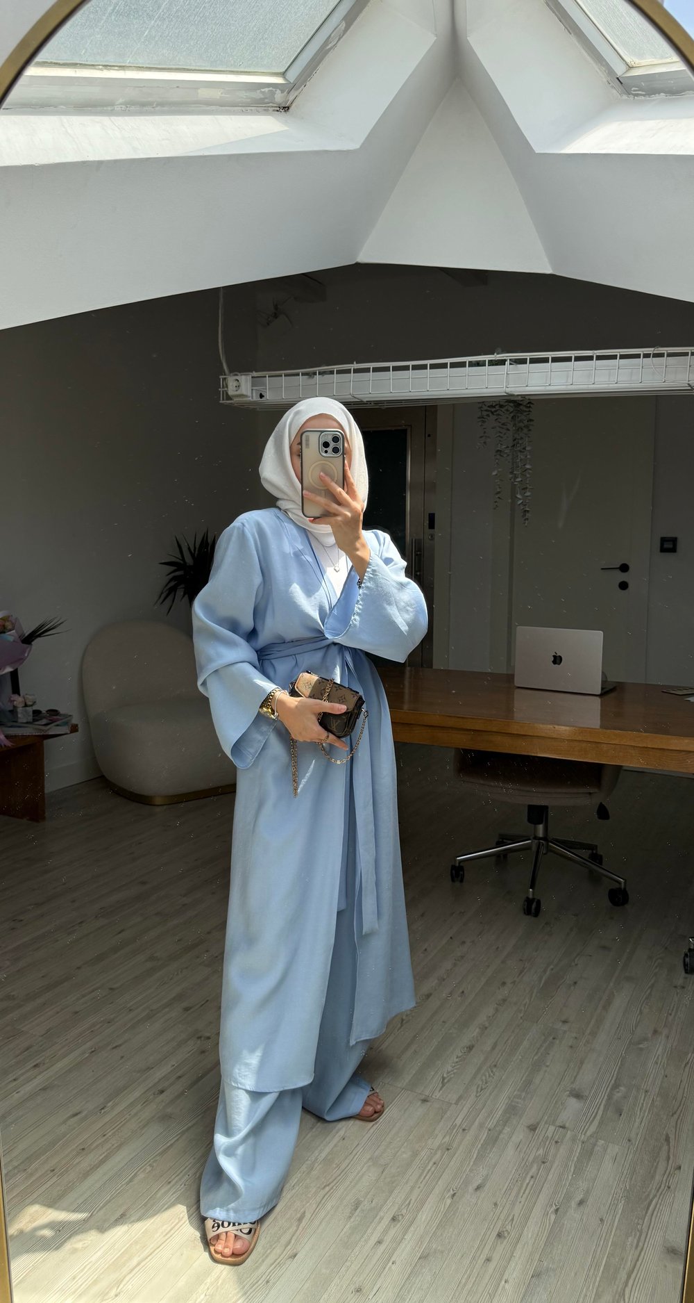 Pera İkili Tensel Kimono Takım - Mavi