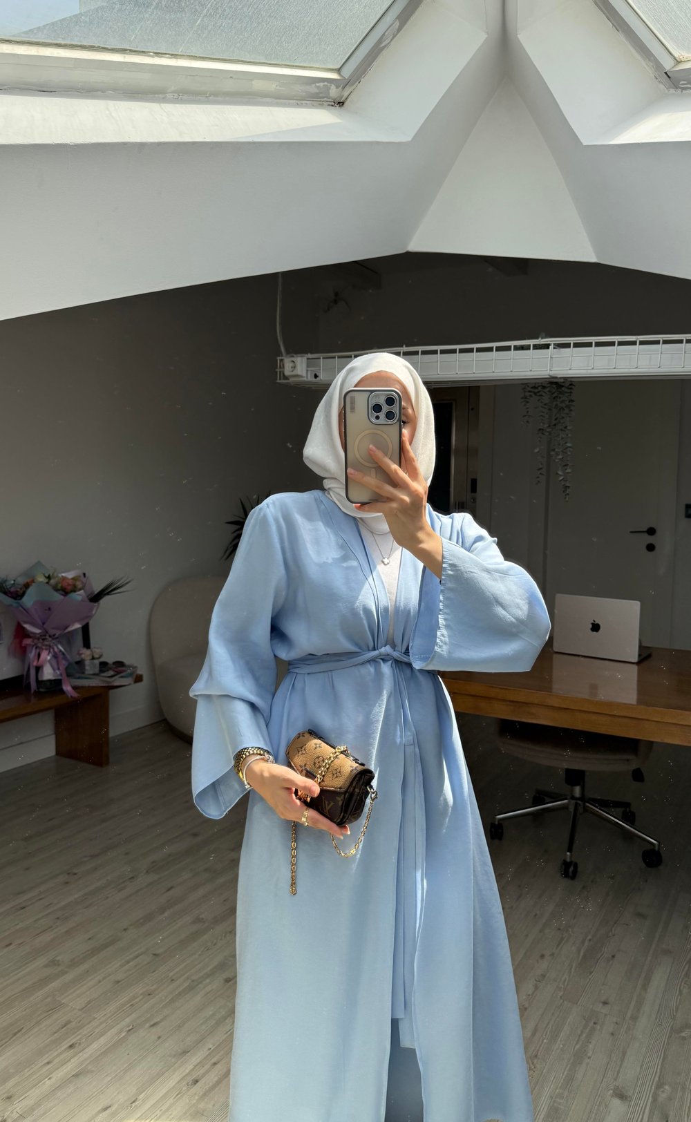 Pera İkili Tensel Kimono Takım - Mavi