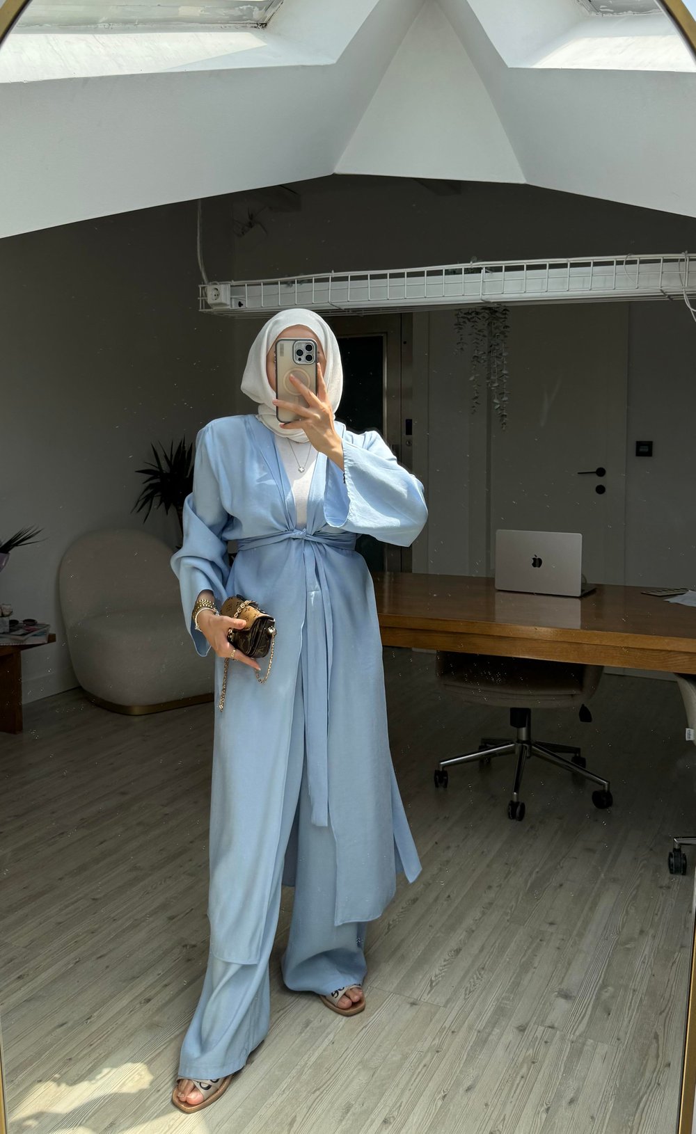 Pera İkili Tensel Kimono Takım - Mavi