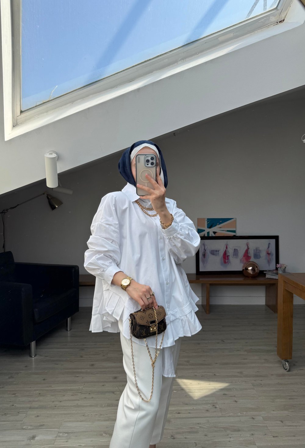 Sadna Tasarım Gömlek-Beyaz