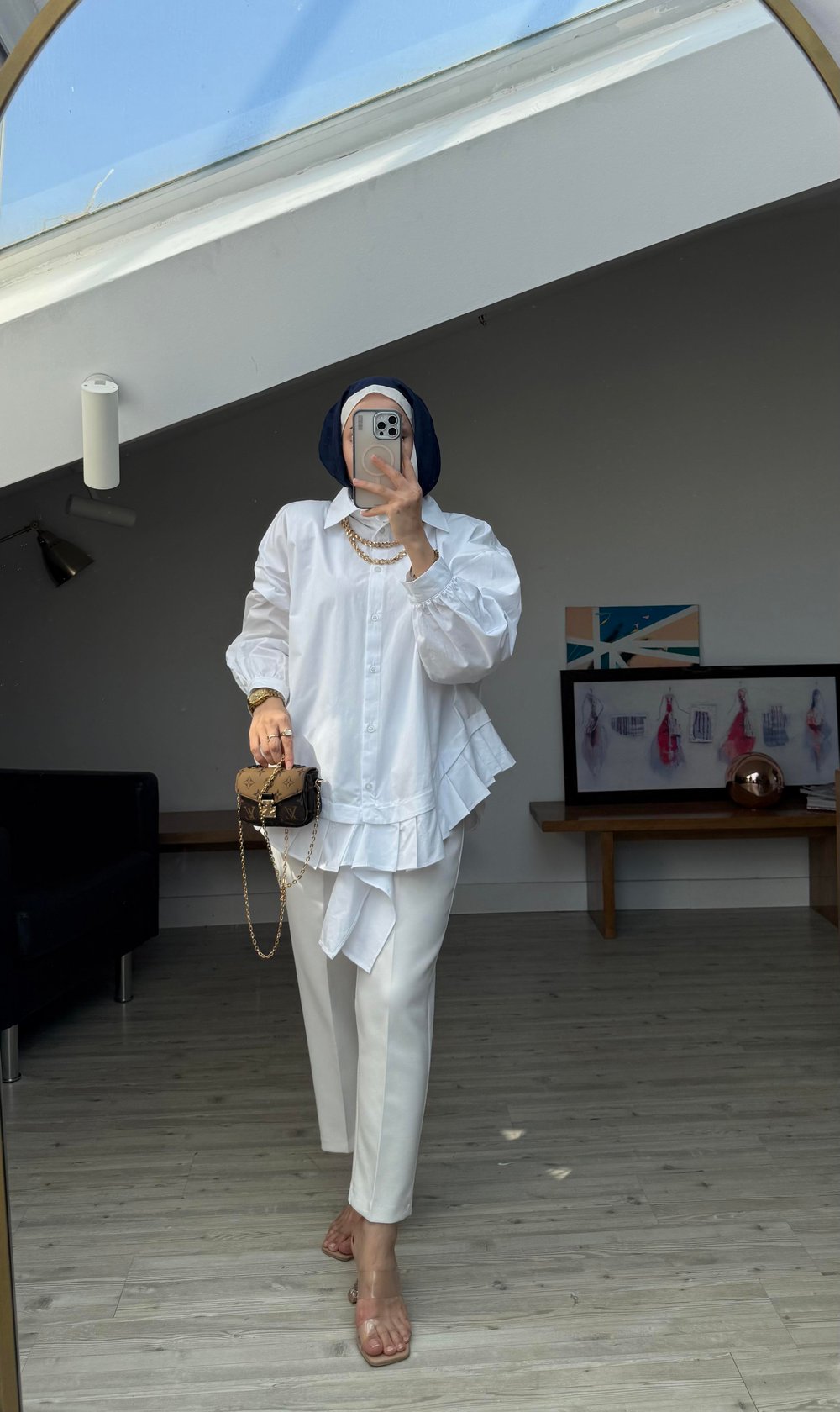 Sadna Tasarım Gömlek-Beyaz