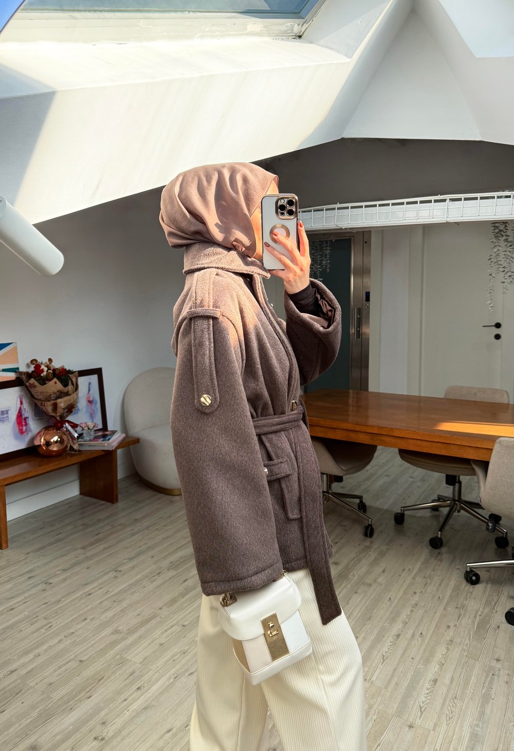 Yeni Model Rana Kaşe Kaban Vizon