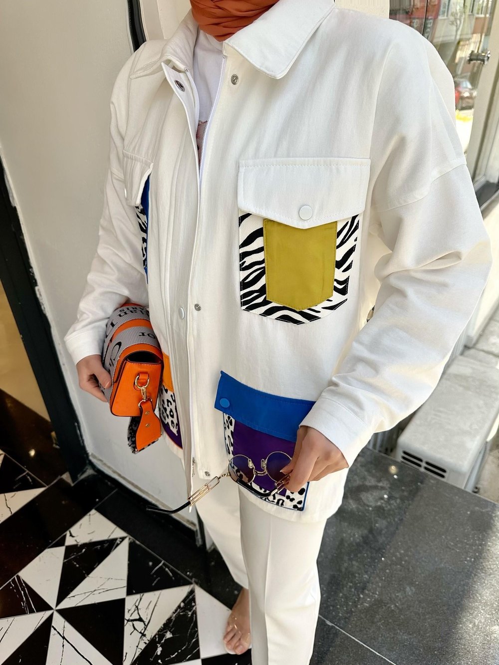 Zebra Ceket/Beyaz