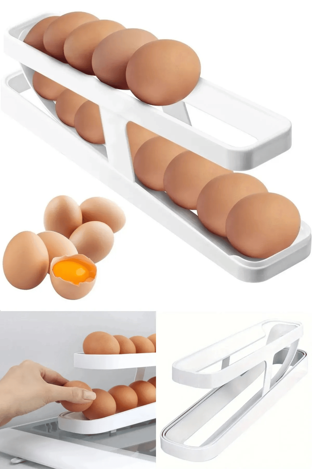 2 Katlı Otomatik Buzdolabı Yumurta Standı Yumurtalık Rafı