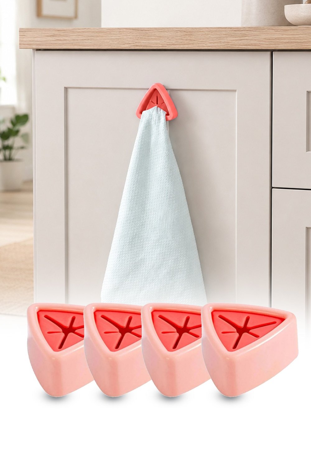 4'lü Yapışkanlı Mutfak Lavabo Havlu Askısı Bez Tutucu Banyo Organizer Seti