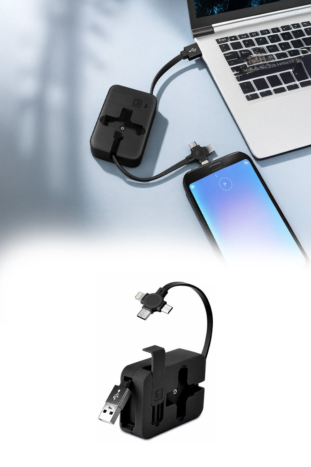Çoklu 3'lü Telefon Şarj Kablosu Type-C Micro USB Lightning Uyumlu Hızlı Şarj Veri Aktarımı