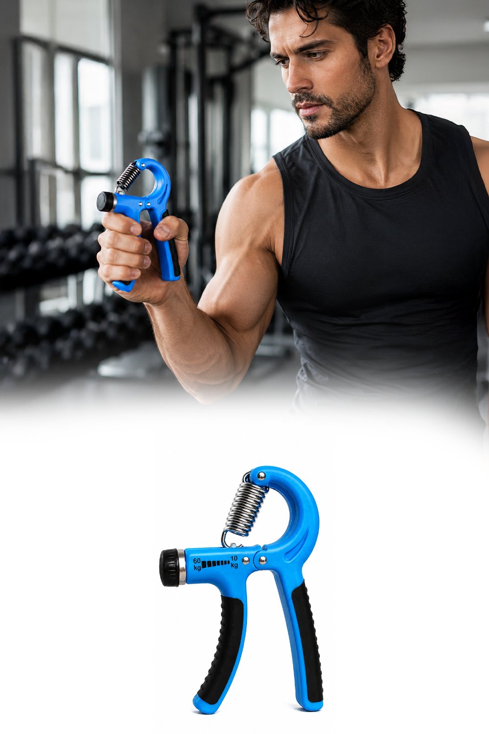 El Bilek Güçlendirici 5-60 Kg Ayarlı Sayaçlı Egzersiz Yayı Fitness Grip Güç Arttırıcı
