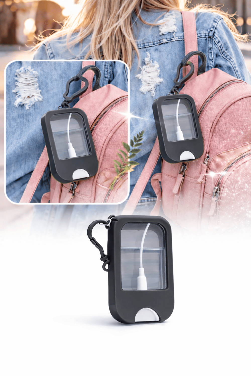 Mini Doldurulabilir Parfüm Şişesi 50 ml Anahtarlıklı Seyahat Çanta İçi Parfüm Kabı
