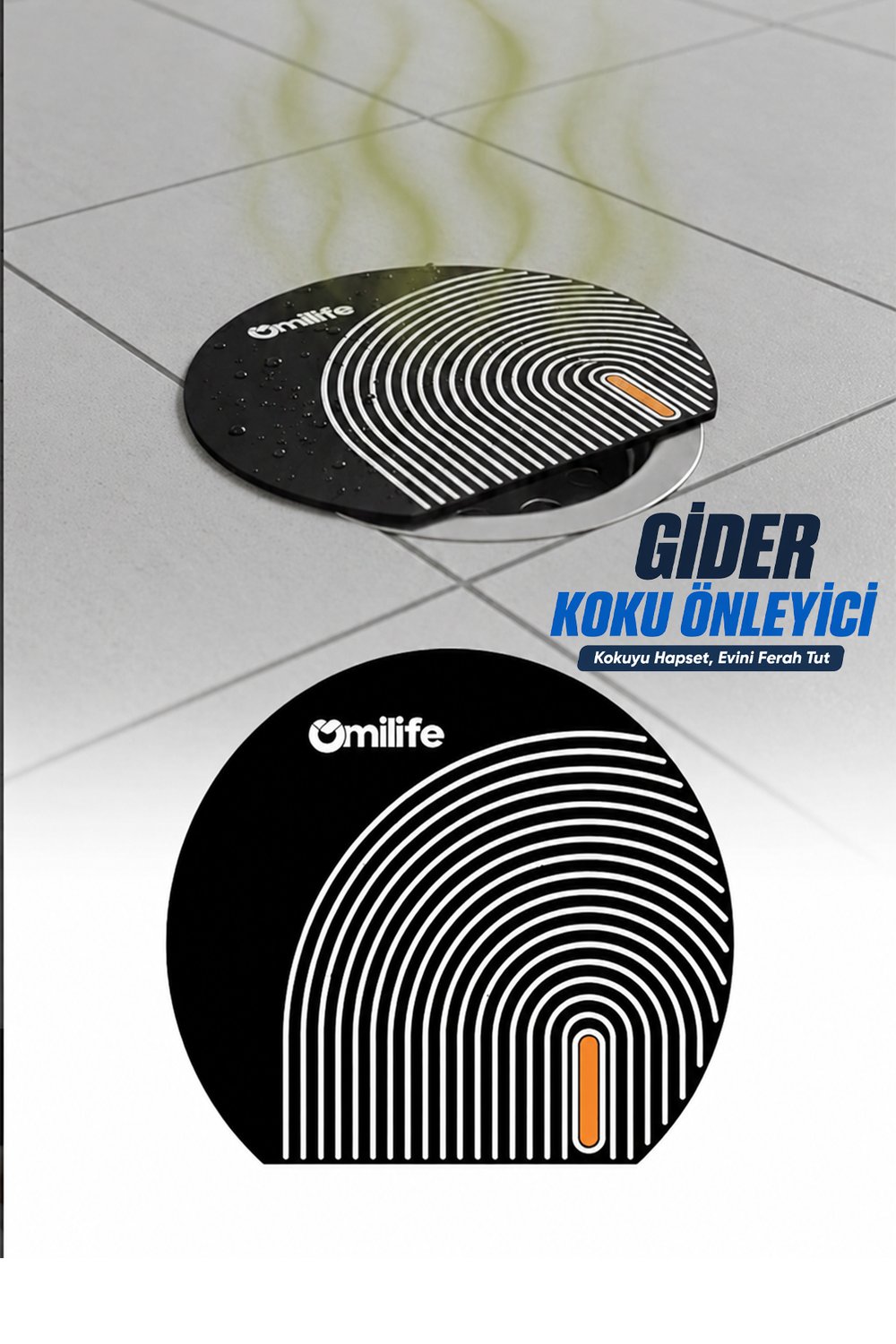 Oval Çizgili Silikon Kötü Koku Önleyici Gider Kapağı Banyo Mutfak Lavabo Tıpası 14x15 cm