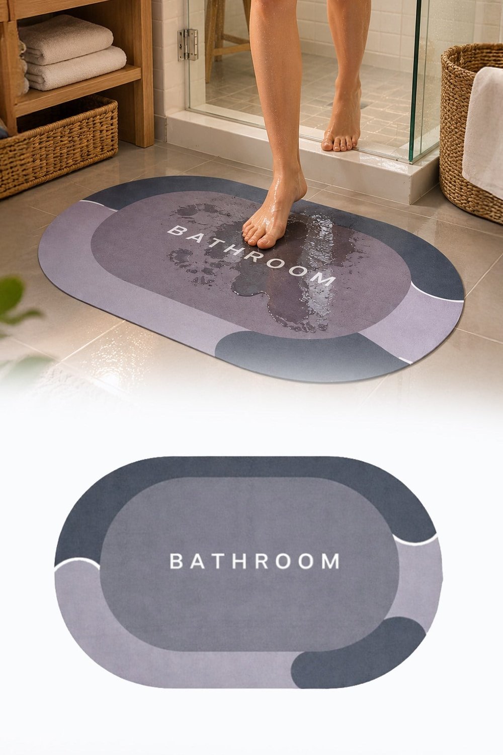 Sihirli Su Emici Banyo Paspası Kaydırmaz Tabanlı 35 Mm Kalınlık Abdest Ayak Kurulama Matı