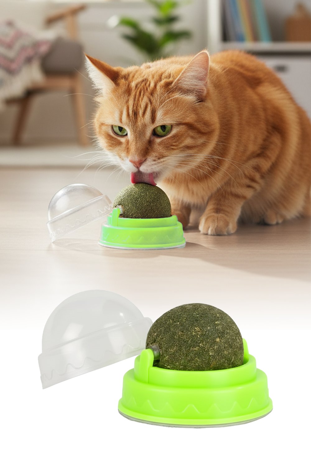 Yuvarlak Kedi Otu ve Kedi Nanesi Dolgulu Oyun Topu - Eğlenceli, Doğal Kedi Oyuncağı, Yumuşak ve Dayanıklı, Yavru ve Yetişkin Kediler İçin