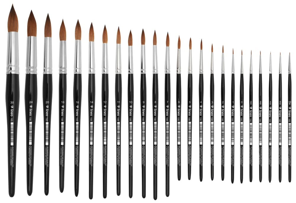 Lineo Seri 195 Samur Kılı Yuvarlak Tezhip Ve Sulu Boya Fırçası