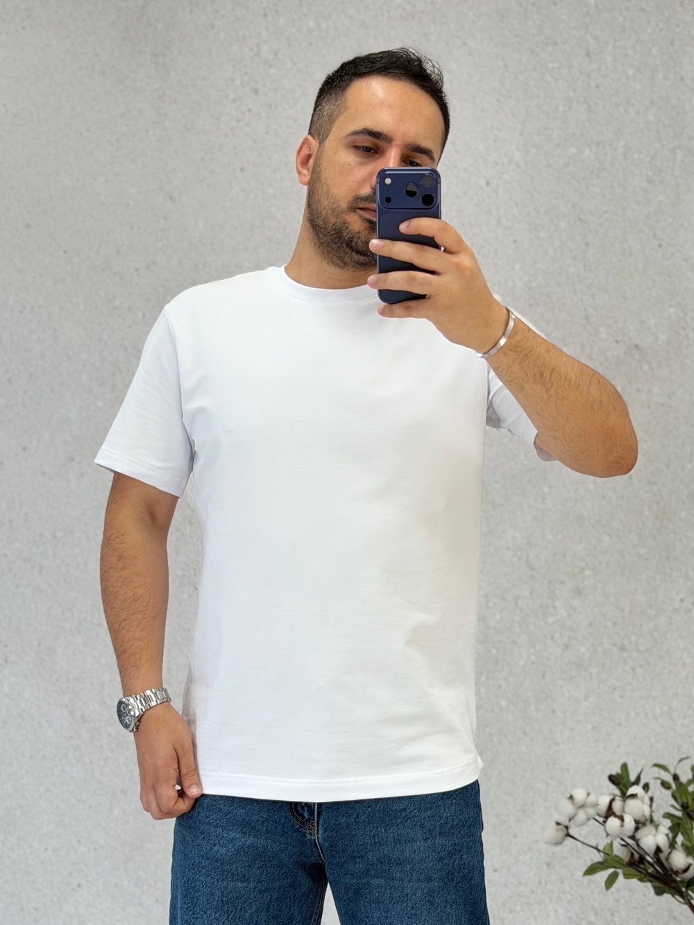 Clas Bisiklet Yaka Beyaz T-shirt T0031