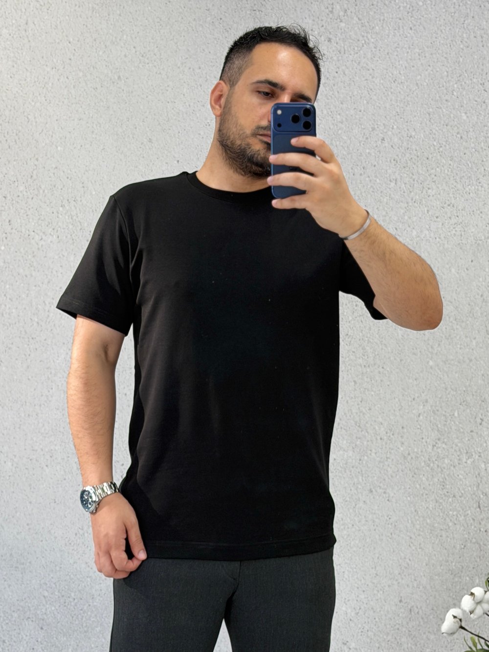 Clas Bisiklet Yaka Siyah T-shirt T0032