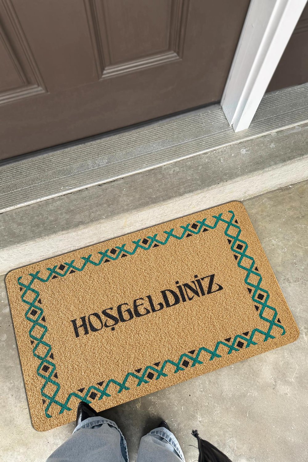 Coco Entry PS025A Renkli Hoşgeldiniz Kalın Kaymaz Taban Halı Paspas