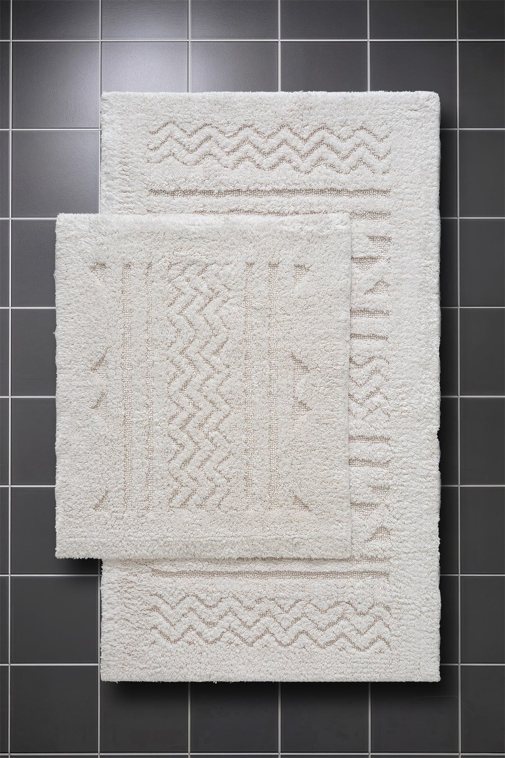 Lilly 2'li Krem Pamuk Banyo Paspas Seti Yıkanabilir 60x100 + 60x50cm, LL007W