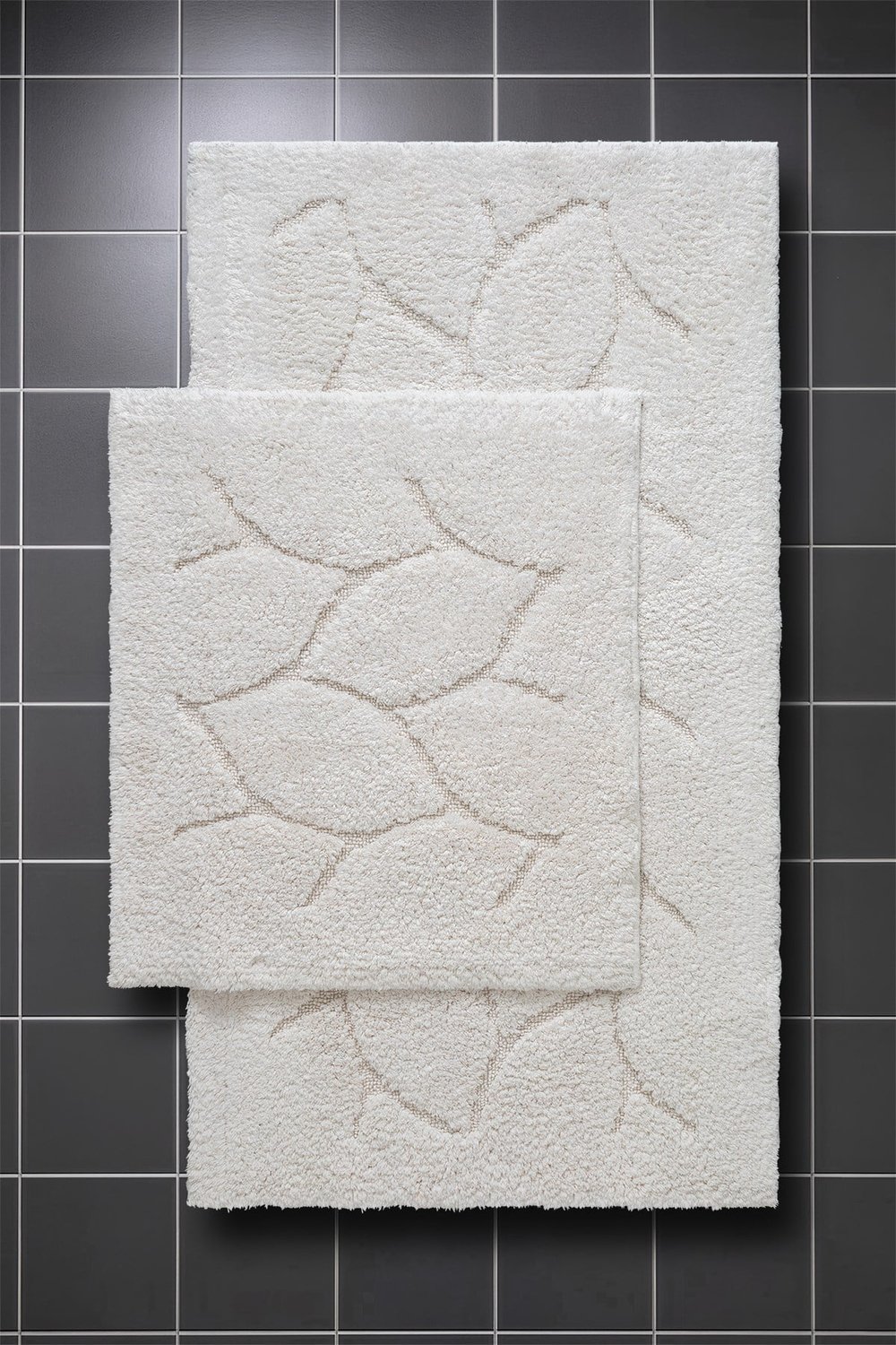 Lilly 2'li Krem Pamuk Banyo Paspas Seti Yıkanabilir 60x100 + 60x50cm, LL006W