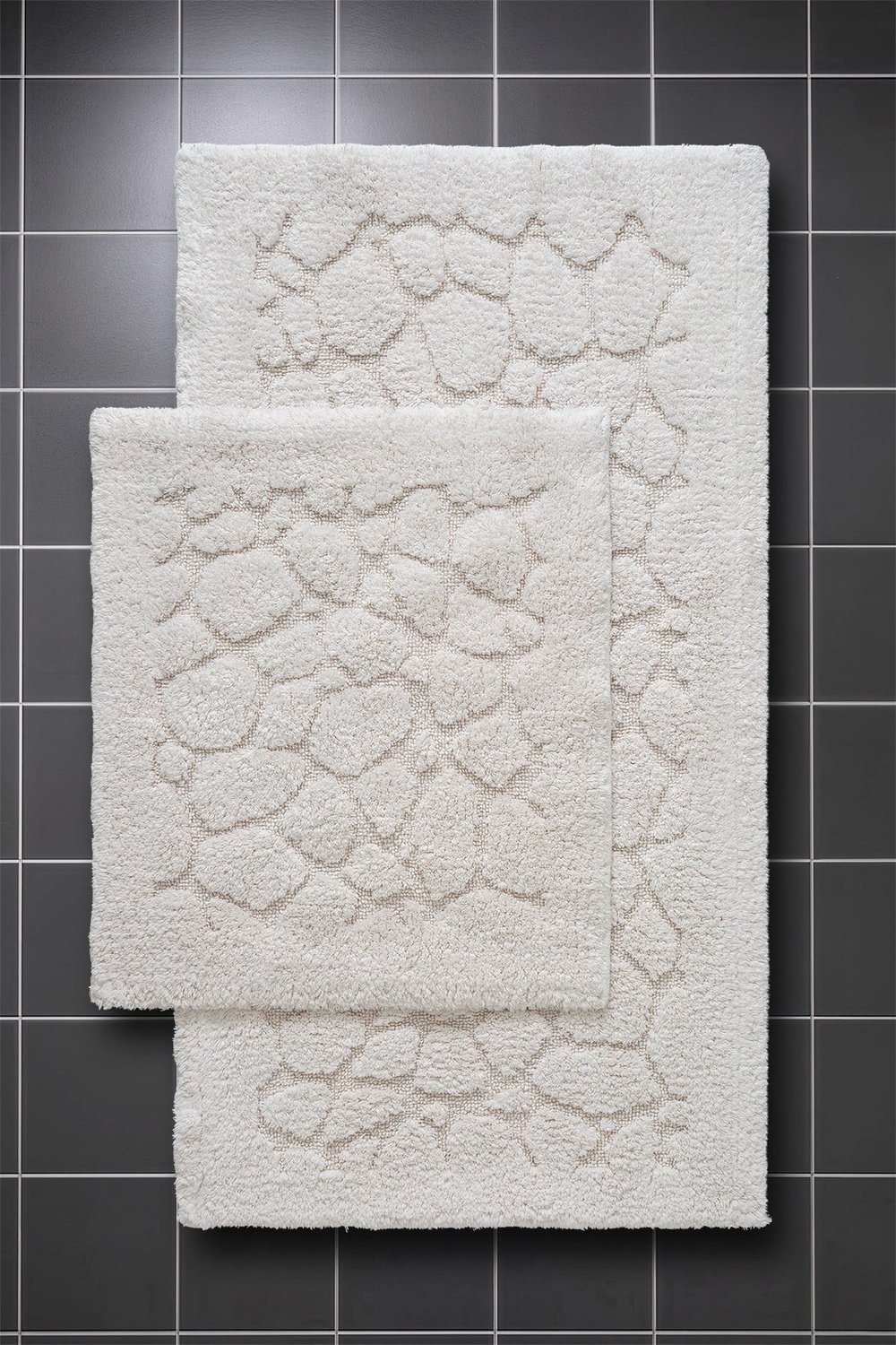 Lilly 2'li Krem Pamuk Banyo Paspas Seti Yıkanabilir 60x100 + 60x50cm, LL002W