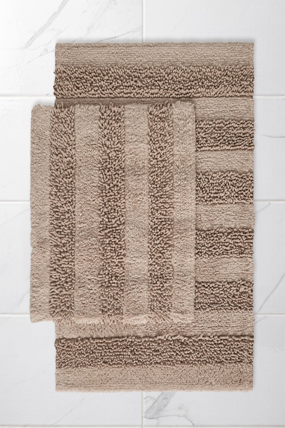 Macaroni 2'li Pamuk Banyo Paspas Seti Yumuşak Dokulu Bej Yıkanabilir 60x100 + 60x50cm, MX001B