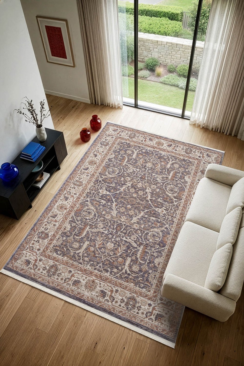 Midas MP001M Gri Renkli Vintage Modern Salon Koridor Yatak ve Oturma Odası Halısı