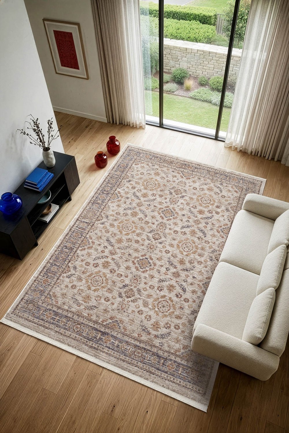 Midas MP003R Gri Renkli Vintage Modern Salon Koridor Yatak ve Oturma Odası Halısı