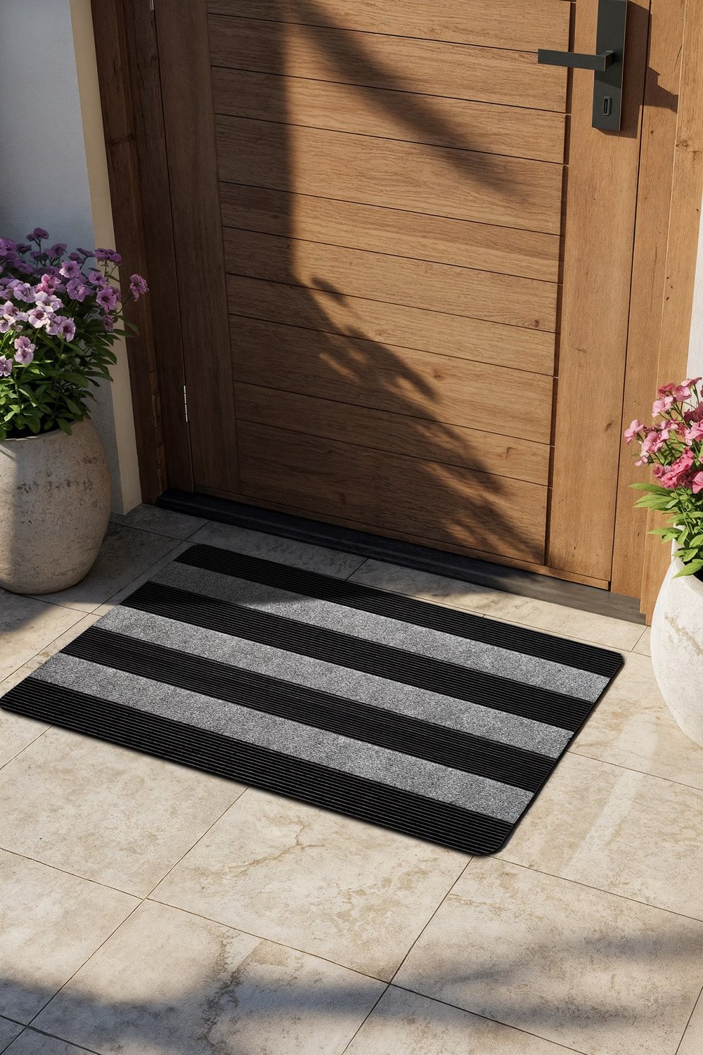 Ps035a Gri Kaymaz Taban Nem Alıcı Toz Alıcı Kapı Önü Paspası Uv Dayanıklı 45x70 Cm
