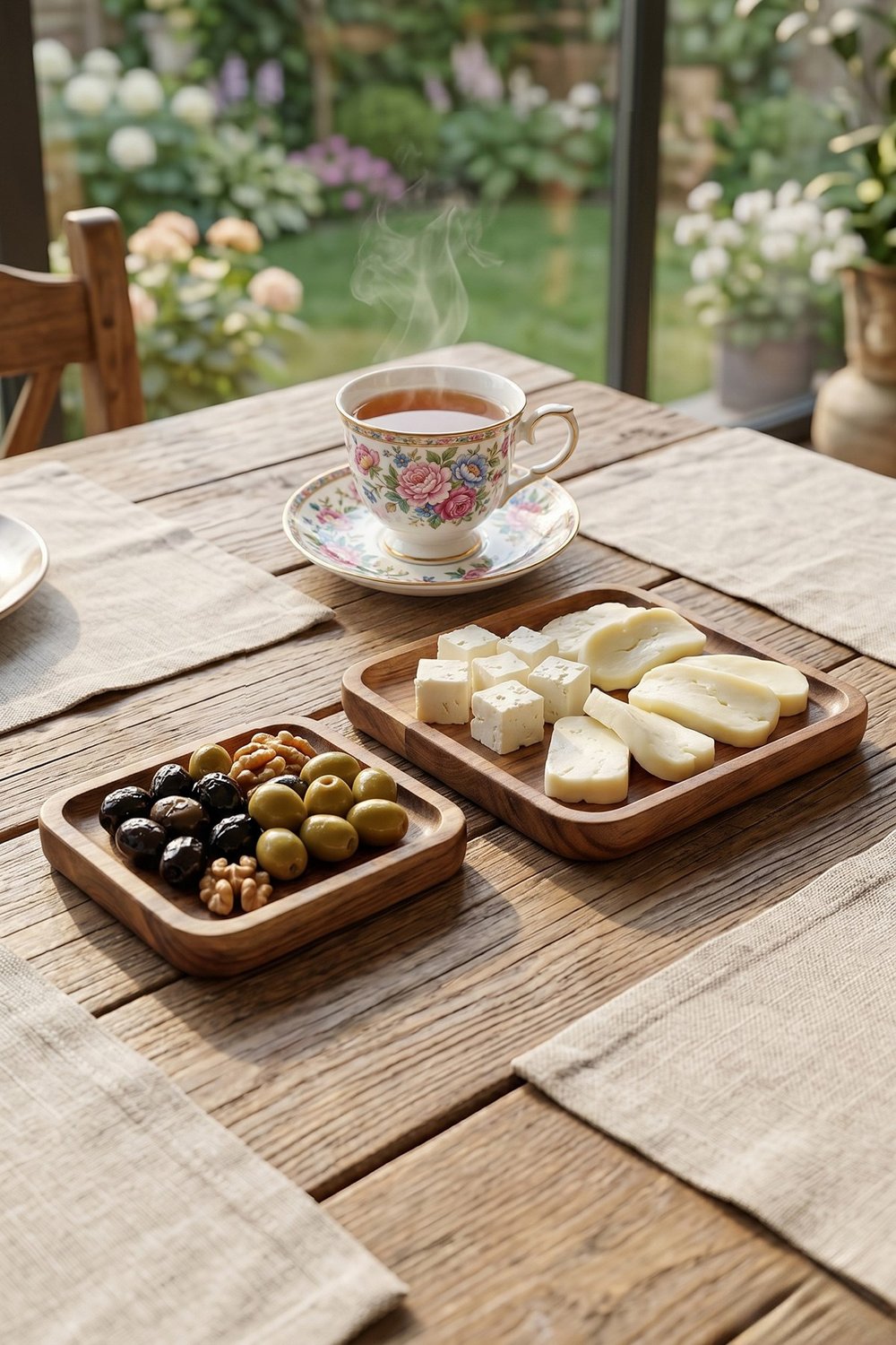 Quaro Kare 2 Adet Ahşap Servis Tabağı Sunum Tabağı Kahvaltılık Çerez İkramlık Set